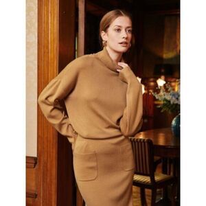 Ladies Premium Wool Mix Turtleneck Sweater & Skirt MEDIUM